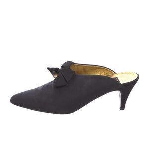 Fendi satin grosgrain mules with bow